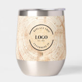 Rustic Wood Grain Custom Logo & QR Code Branding  (左面)