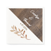 Rustic Wood Grain Farmhouse Floral Wedding