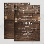 Rustic Wood Housewarming Party 招待状 (正面/裏面)