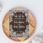 Rustic Wood Lace Country Wedding Save the Date