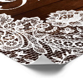 Rustic Wood & Lace Graduation Photo Prop Frame ポスター (角)