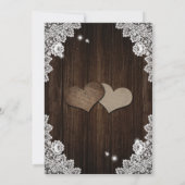 Rustic Wood Lace Purple and Blue Floral Wedding 招待状 (裏面)