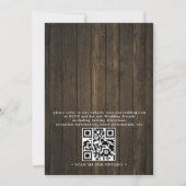 Rustic Wood & Lights Country Chic QR Code Wedding 招待状 (裏面)