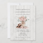 Rustic Wood Mason Jar Floral Wedding Invitation  招待状 (正面)