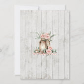 Rustic Wood Mason Jar Floral Wedding Invitation  招待状 (裏面)