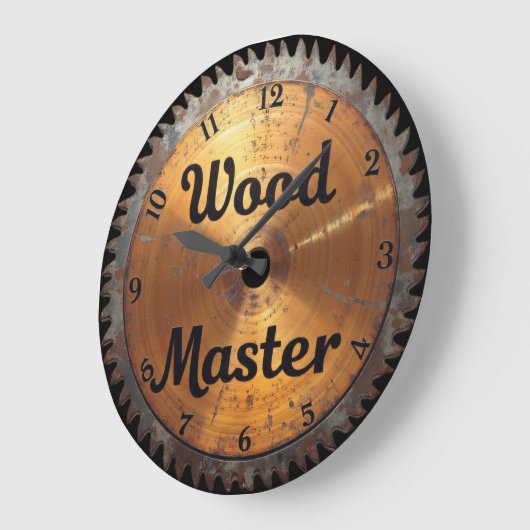 Rustic Wood Master Saw Blade ラージ壁時計 (傾斜)