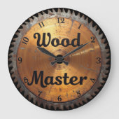 Rustic Wood Master Saw Blade ラージ壁時計 (正面)