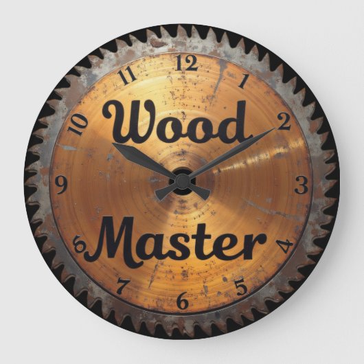 Rustic Wood Master Saw Blade ラージ壁時計 (正面)