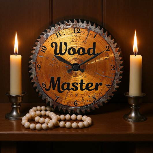 Rustic Wood Master Saw Blade ラージ壁時計