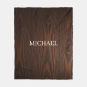 Rustic Wood Michael – Natural Strength Handcrafted フリースブランケット (正面)