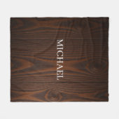 Rustic Wood Michael – Natural Strength Handcrafted フリースブランケット (正面(横))