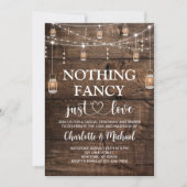 Rustic Wood Nothing Fancy Just Love Wedding 招待状 (正面)