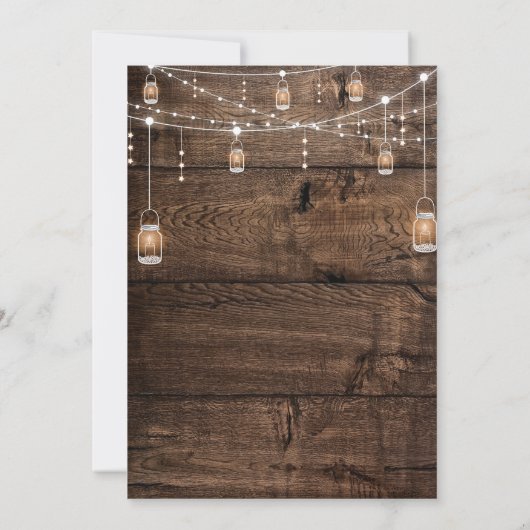 Rustic Wood Nothing Fancy Just Love Wedding 招待状 (裏面)