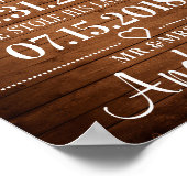 Rustic Wood Our Love Story Timeline Wedding Sign ポスター (角)