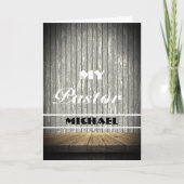 Rustic Wood Pastor Appreciation Card カード (正面)