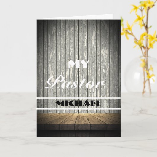 Rustic Wood Pastor Appreciation Card カード (黄色い花)