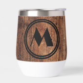 Rustic wood personalized thermal tumbler (左面)