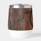Rustic wood personalized thermal tumbler (正面)