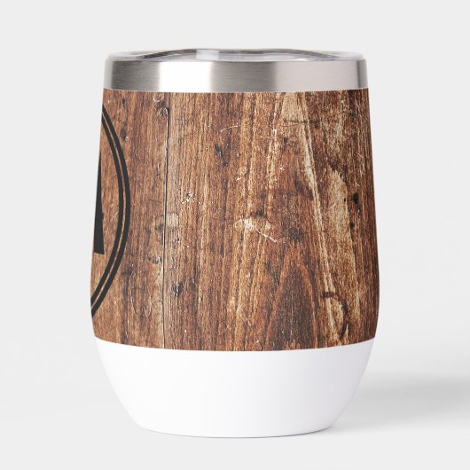 Rustic wood personalized thermal tumbler (背面)