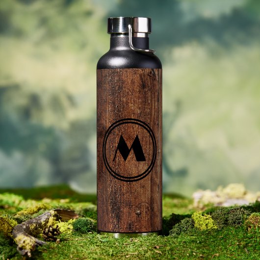 Rustic wood personalized thermal tumbler ウォーターボトル (アウトドア)