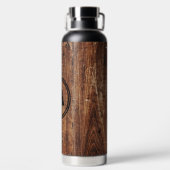 Rustic wood personalized thermal tumbler ウォーターボトル (背面)