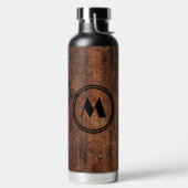 Rustic wood personalized thermal tumbler ウォーターボトル (左面)