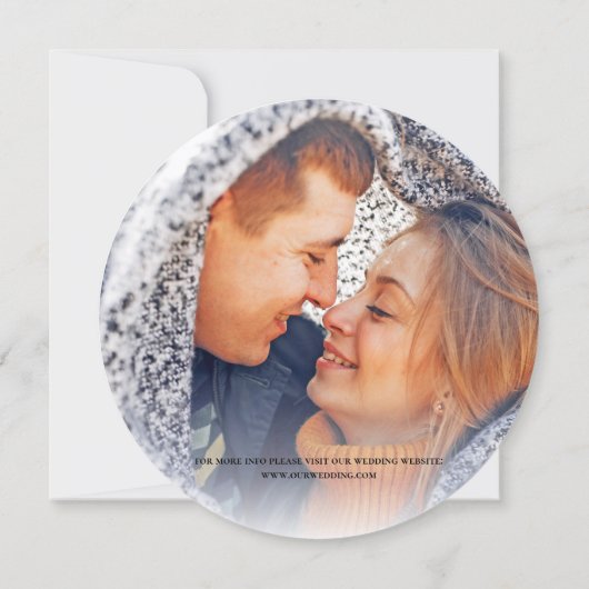 Rustic Wood Photo Wedding Save the Date 招待状 (裏面)