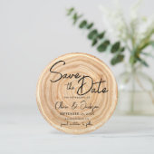 Rustic Wood Photo Wedding Save the Date 招待状 (スタンド正面)