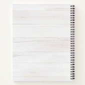 Rustic Wood Pink Floral Watercolor Monogram ノートブック (裏面)