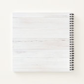 Rustic Wood Pink Floral Watercolor Monogram ノートブック (裏面)