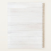 Rustic Wood Pink Floral Watercolor Monogram プランナー手帳 (裏面)