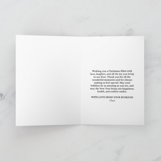 Rustic Wood plank  Merry Christmas to my Wife カード (内部)