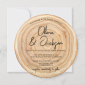 Rustic Wood QR Code Wedding 招待状 (正面)