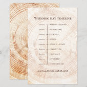 Rustic Wood Rings Wedding Day Timeline Schedule  (正面/裏面)