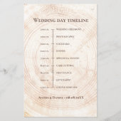 Rustic Wood Rings Wedding Day Timeline Schedule  (正面)