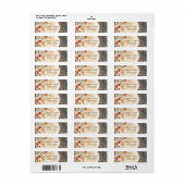 Rustic Wood Slice Pampas Floral Wedding Address ラベル (フルシート)