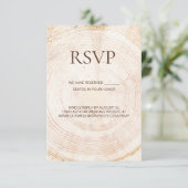 Rustic Wood Slice Tree Ring Wedding reserved seats 出欠カード (スタンド正面)
