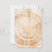 Rustic Wood Slice Tree Ring Wedding reserved seats 出欠カード (裏面)