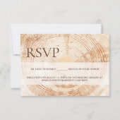 Rustic Wood Slice Tree Ring Wedding reserved seats 出欠カード (正面)
