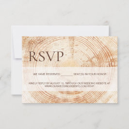 Rustic Wood Slice Tree Ring Wedding reserved seats 出欠カード
