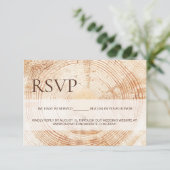 Rustic Wood Slice Tree Ring Wedding reserved seats 出欠カード (スタンド正面)