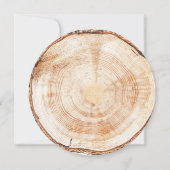 Rustic Wood Slice with Greenery woodland wedding 招待状 (裏面)
