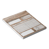 Rustic Wood Small Invoice Form Business Logo ノートパッド (アングル)