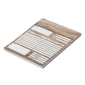 Rustic Wood Small Invoice Form Business Logo ノートパッド (回転)