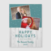 Rustic Wood Snow Holiday 2 Photo Collage  (正面)