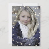 Rustic Wood Snow Stars Photo Christmas Cards シーズンカード (正面)