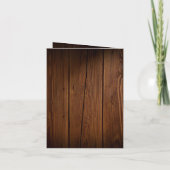 Rustic Wood String lights 3 Photos QR Code Wedding 招待状 (裏面)