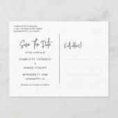 Rustic Wood String Lights Elegant Script Wedding 案内ポストカード (裏面)