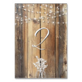 Rustic Wood String Lights Mason Jar Elegant Favors テーブルナンバー (正面)
