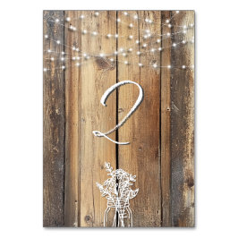 Rustic Wood String Lights Mason Jar Elegant Favors テーブルナンバー